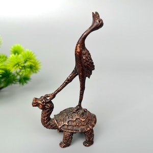 Crane on Turtle Sculpture - Etsy