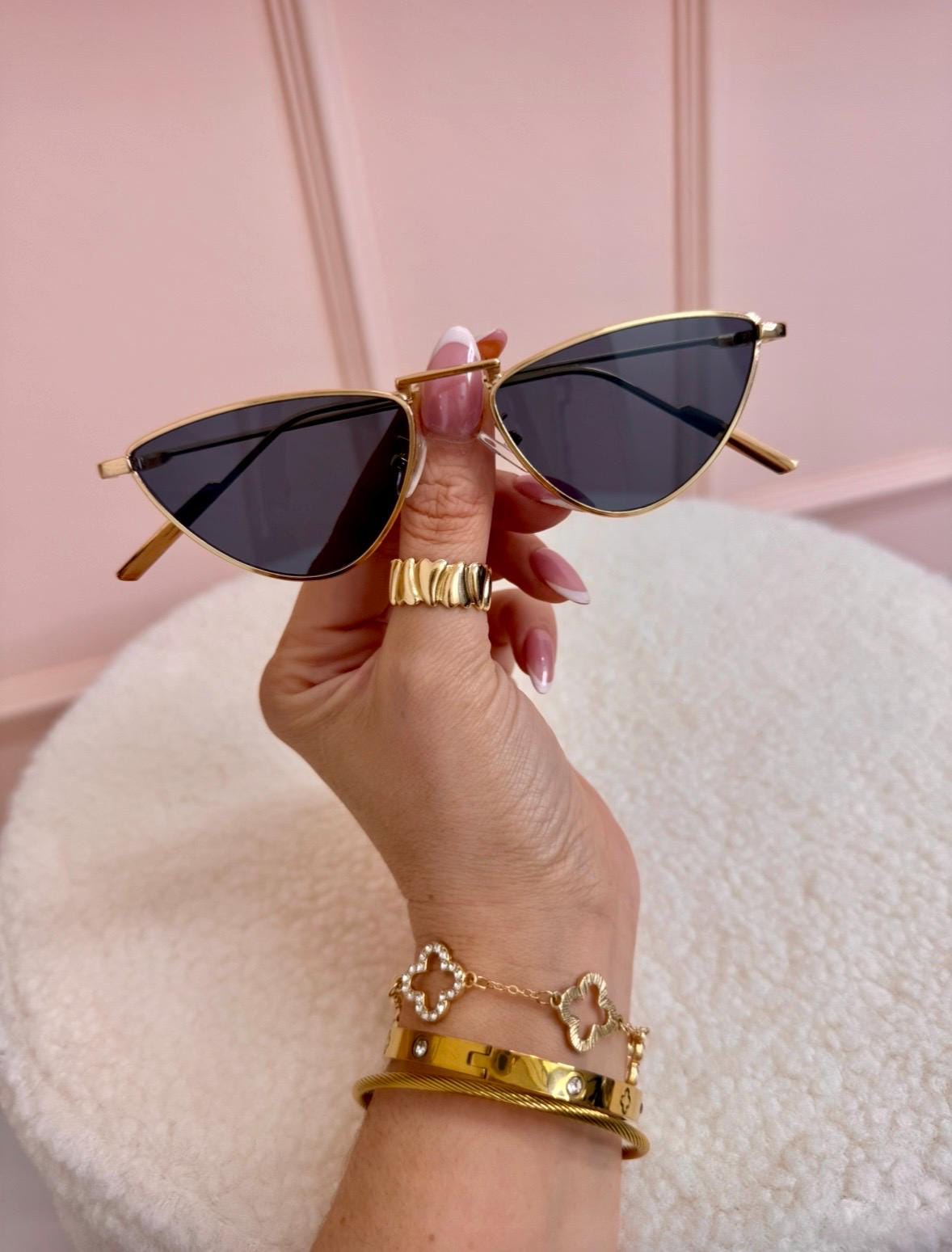 Illestevia “Leopard Mask” Brown & Gold Rimless Shield Sunglasses Oversized Yellow Glasses - Etsy Australia main image 2