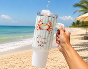 Custom Vacation Tumbler - Personalized Name -  Matching Beach Vacation -  Spring Break - Bachelorette Girls Trip 40oz Tumblers