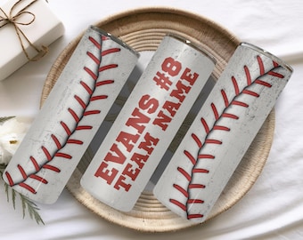 Custom Baseball Team Tumbler | Personalized Player Name, Number & Team Name | Baseball Gift | Team Gift | Bulk Team Order | 20oz Tumbler