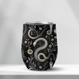 Gothic Floral Snake Potion 12 oz Edge-to-Edge Wine Tumbler