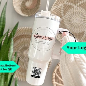 Custom Logo Tumbler – 40 oz Personalized Business Cups – Branded Tumbler with Your Logo – Bulk Corporate Gifts – Promotional Drinkware