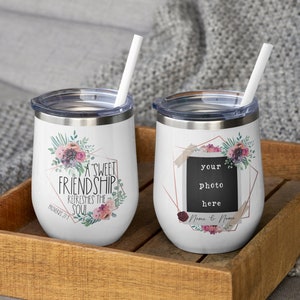 YOUR PHOTO -Long Distance Friendship Gift - Friendship Long Distance - A Sweet Friendship Refreshes The Soul Proverbs 27:9  - 12 oz Tumbler