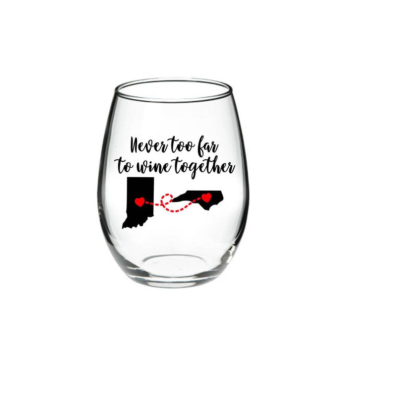 Best Friend Wine Glass Long Distance Friendship Gift Etsy