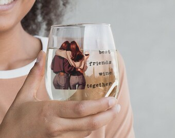 Best Friends Wine Together  11.5 oz Stemless Wine Glass