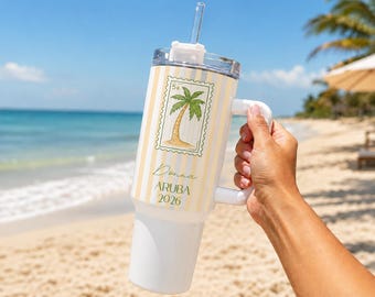 Custom Vacation Tumbler - Personalized Name -  Matching Beach Vacation -  Spring Break - Bachelorette Girls Trip 40oz Tumblers