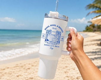 Custom Vacation Tumbler - Personalized Name -  Matching Beach Vacation -  Spring Break - Bachelorette Girls Trip 40oz Tumblers
