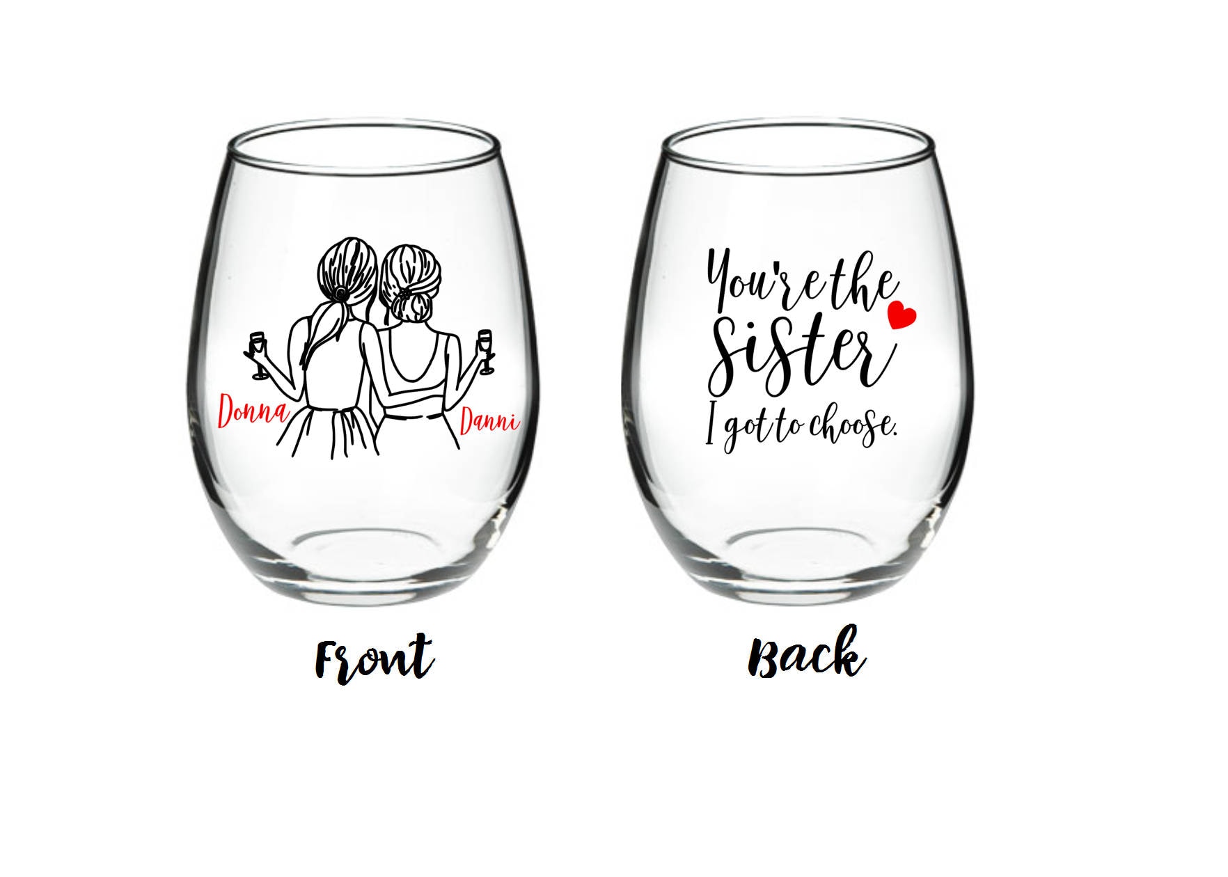 Best Friend Wine Glass Long Distance Friendship Gift Etsy