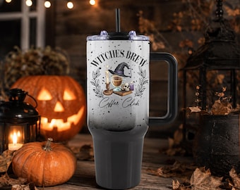 Witches Brew Coffee Club, Halloween Tumbler, 40oz Tumbler, Witch Cup, Spooky Season Cup, Cottagecore Witch Gift