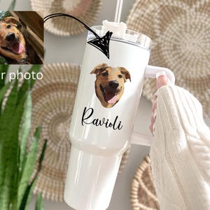 Customized Pet Tumbler - Your Pet&#39;s Face - Customized Dog Face Tumbler -  40 oz  Tumbler