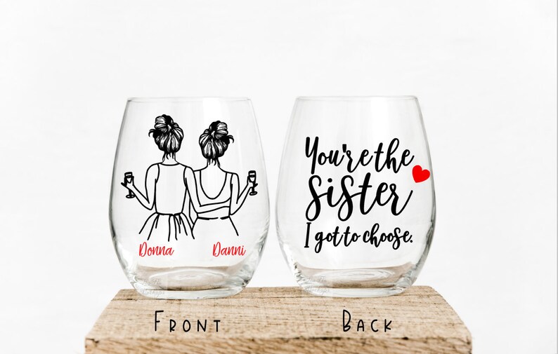 Best Friend Wine Glass Long Distance Friendship Gift Etsy