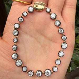 Round Diamond Tennis Bracelet, Lab Created Diamond Bracelet, Yellow Gold Tennis Bracelet, Graduated Diamond Bracelet, Gift for Her