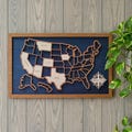 USA Travel Map, Wooden 50 States Travel Tracker - Family Road Trip Tracker - Adventure Awaits - RV Decor & Gift for Travelers product logo