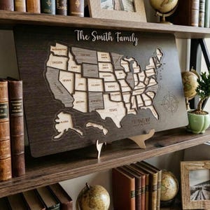 RV Camper Decor United States Map, 50 States Bucket List Tracker - Road Trip Gift - Adventure Map - Retirement Gift for Travelers