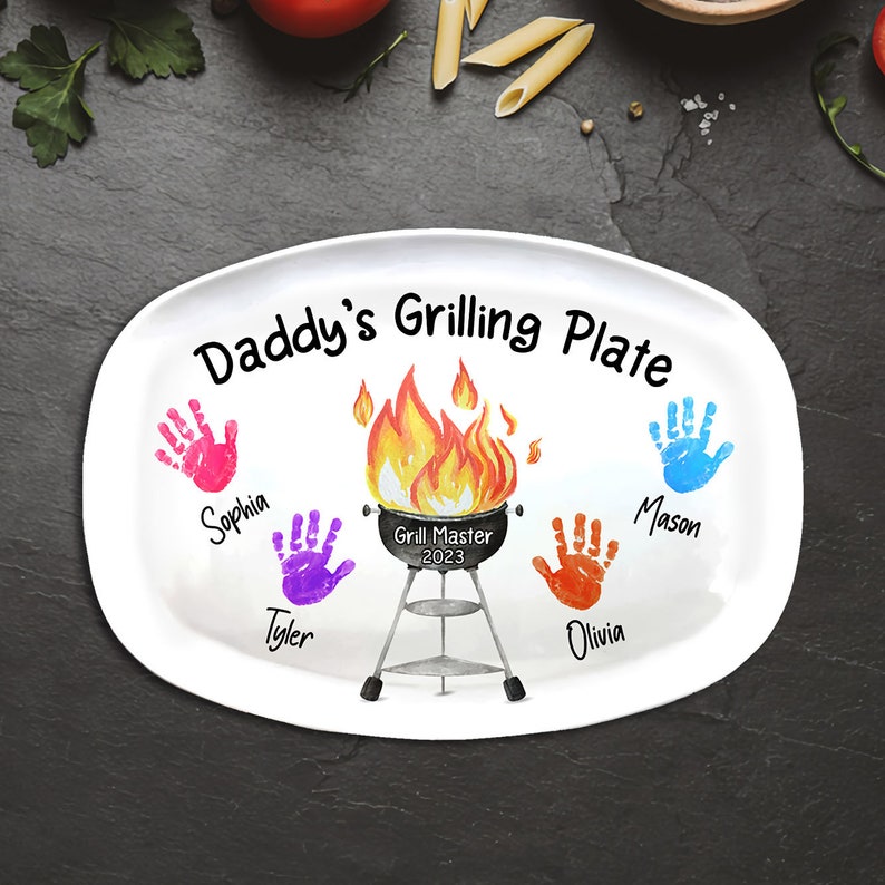 Personalized BBQ Grilling Plate Daddy's Grilling Plate Etsy