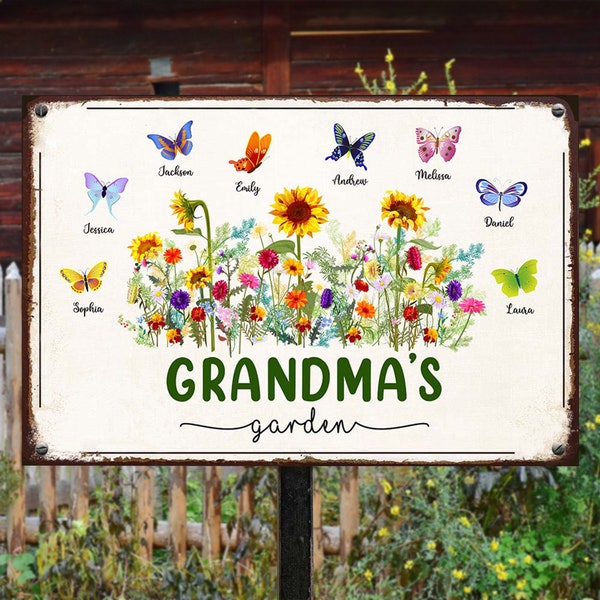 Personalized Grandma Garden Metal Sign - Gift Idea For Grandma/Mom - Making Memories main image 1