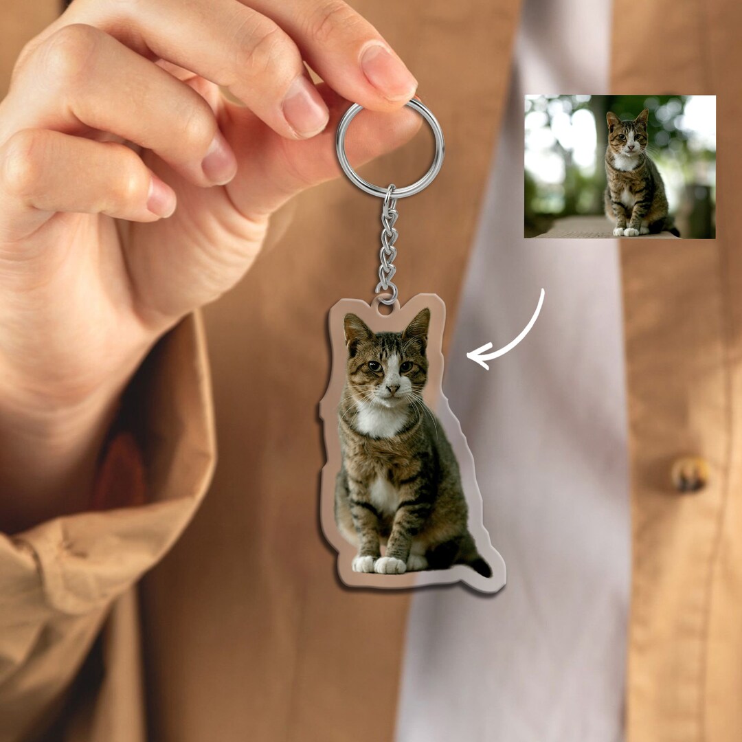 Personalized Photo Keychain Custom Photo Keychain Etsy