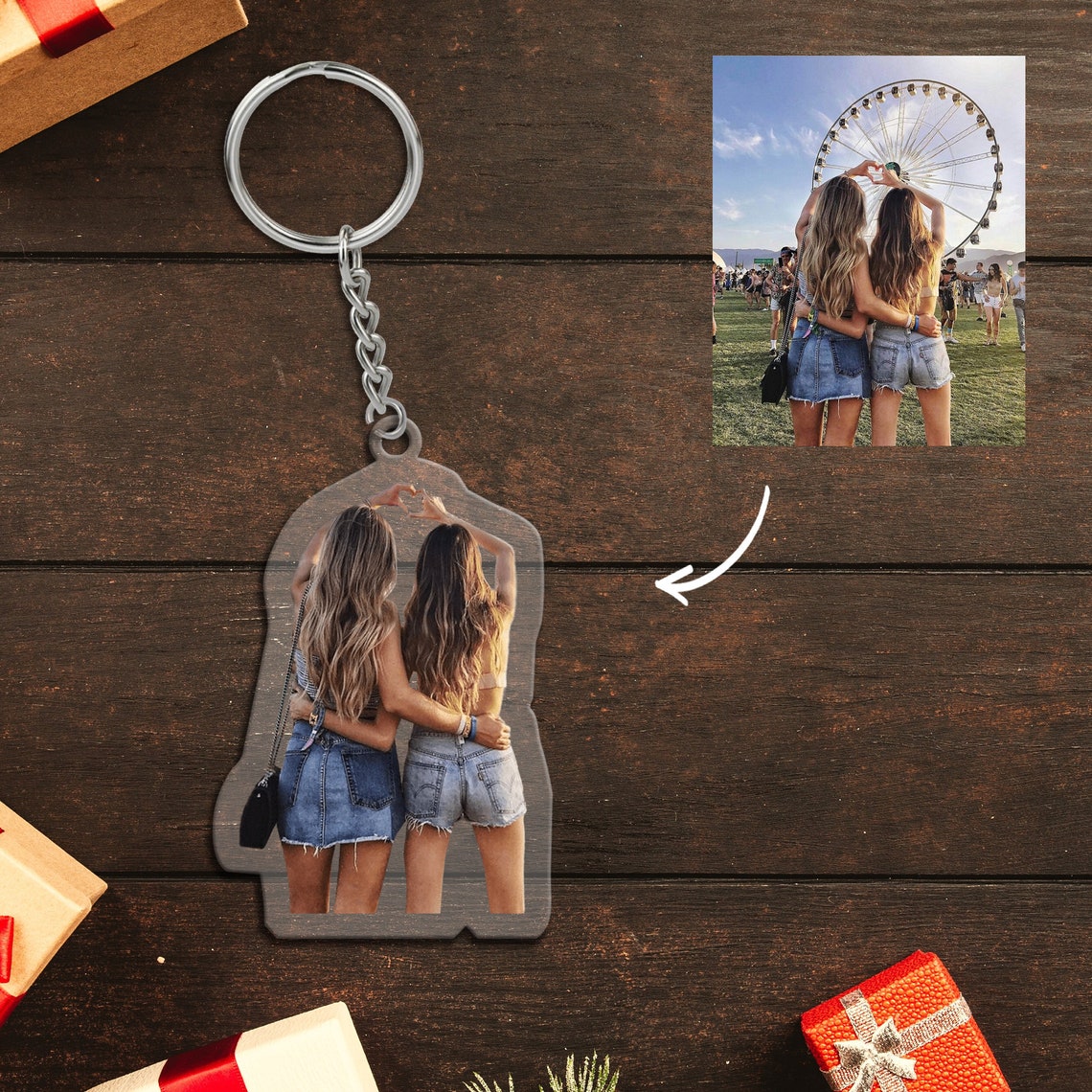 Personalized Photo Keychain Custom Photo Keychain Etsy