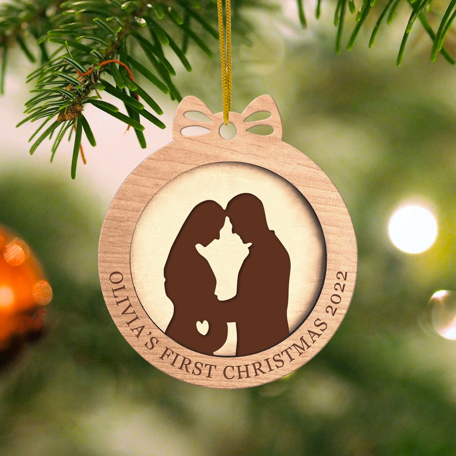 Personalized Pregnancy Reveal Christmas Ornament Pregnant - Etsy