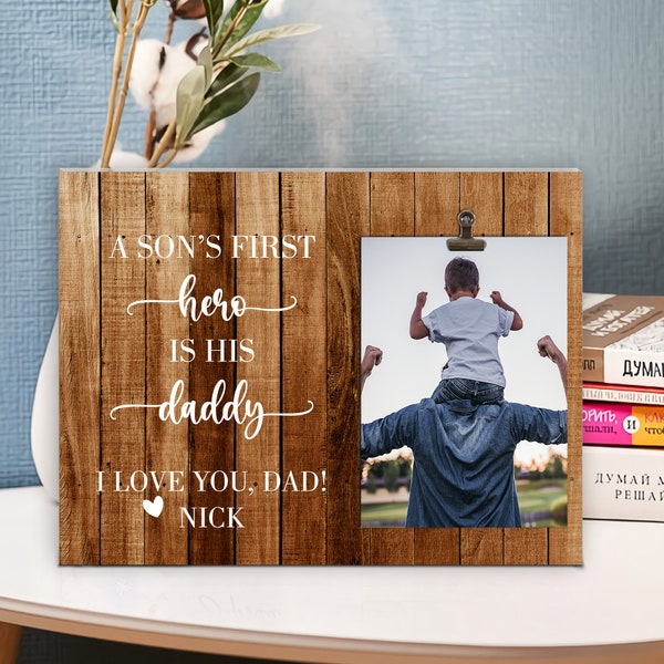 Dad Picture Frames From Son Etsy