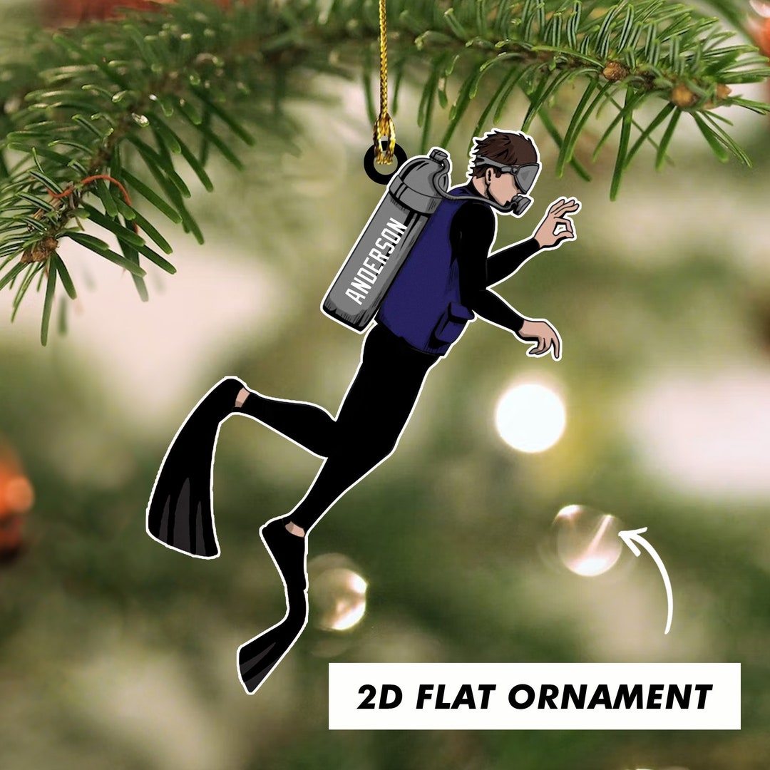 Personalized Scuba Diving Christmas Ornament Custom Scuba Etsy