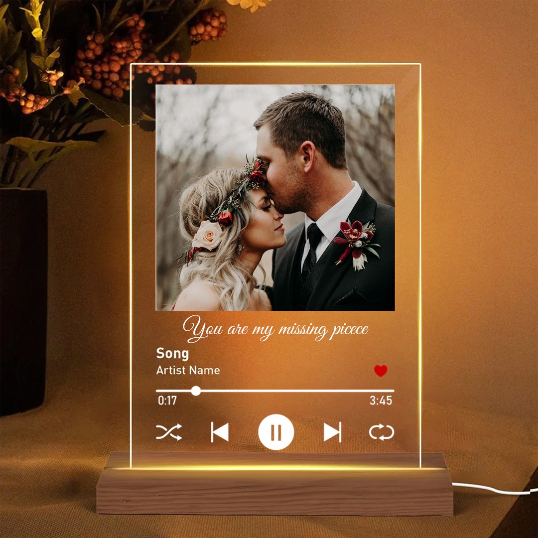 Personalized Photo Acrylic Song Plaque Custom Music Led Etsy
