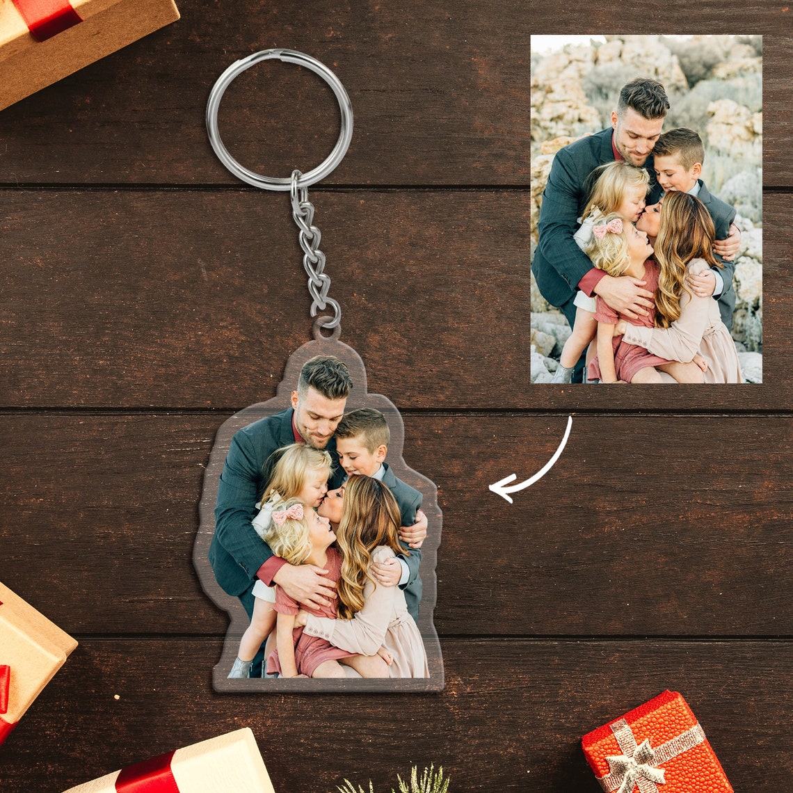 Personalized Photo Keychain Custom Photo Keychain Etsy