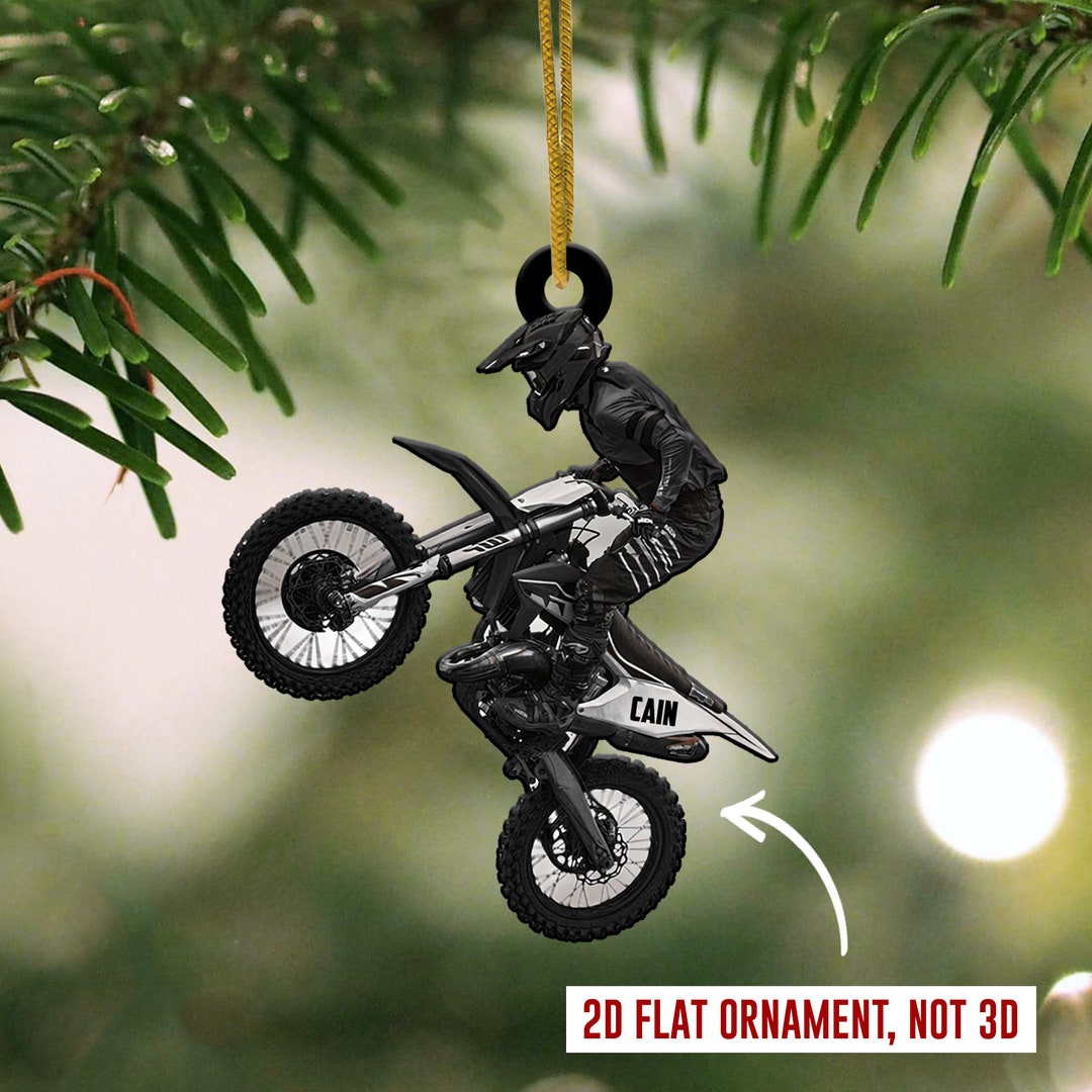 Personalized Motocross Christmas Ornament Motorcycle Racer Etsy