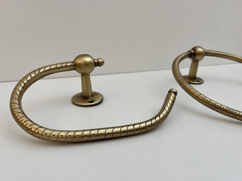 Handgefertigte Massivem Messing Handtuch Ring & Toilettenpapierhalter Set Gravierte Antike Bronze Finish Badezimmer Hardware Vintage Wand Bad Zubehör Bild 5