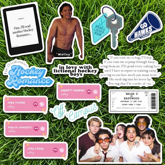 Off Campus, Garrett Graham, Off Campus series, Dean Di Laurentis, John Tucker, John Logan, The Deal sticker, The Mistake sticker, The Score