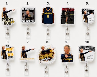 Portatarjetas retráctil de baloncesto Sophie Cunningham, portatarjetas de identificación retráctil Sophie Point God, regalo para amantes del deporte, regalo para amantes del deporte
