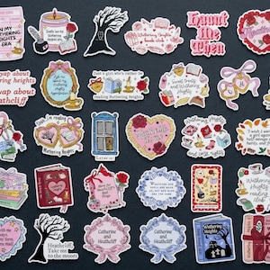 25pcs Wuthering Heights Sticker Pack, Heathcliff Catherine Decals, Emily Bronte Literary Bookish Stickers image 1