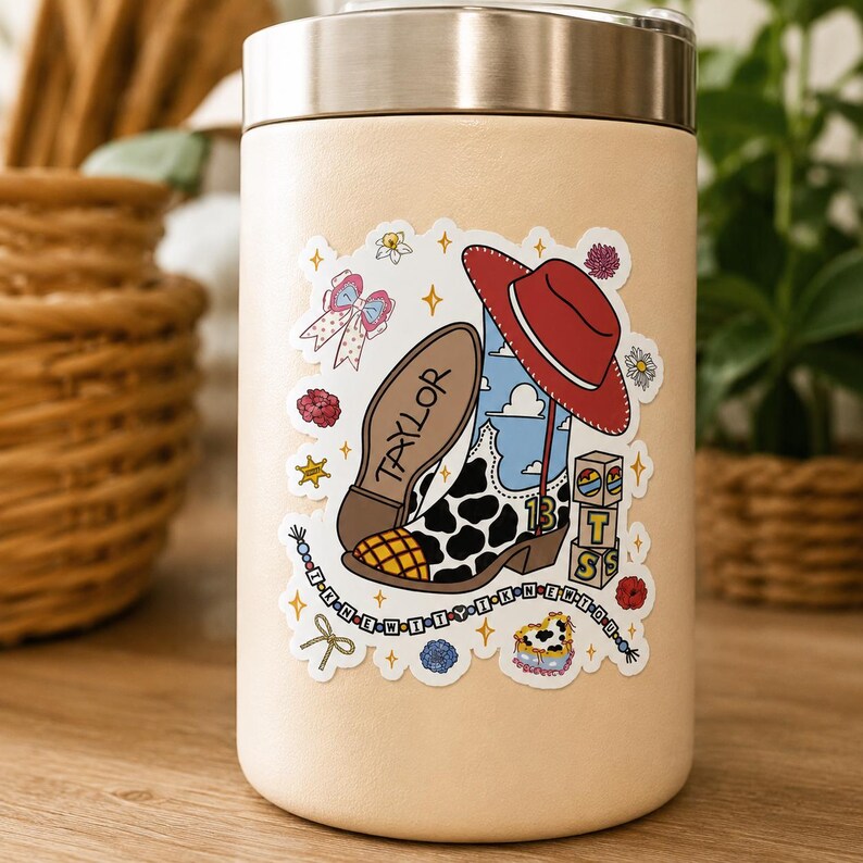 Personalized Retro Toy Story 5 Sticker/Magnet, I Knew It I Knew You Western Cowgirl Boots Friendship Bracelet Sticker, Disney Story Sticker image 3