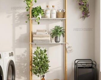 Bamboo 3-Tier Over Toilet Shelf | Space Saving Bathroom Storage Organizer