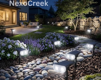 Solar Spot Lights  for Garden with 3 Lighting Modes | Solar Garden Decor | Solar Outdoor Lights | Solar Pathway Light | Solar Powered Lights