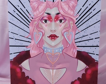 Pink Vampire E-Bae Portrait Print | Pastel Goth 8" x 10" Matte Print