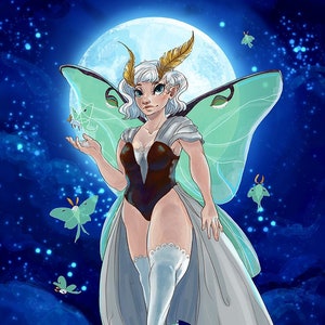 Luna Moth Fairy 12x16 Print