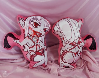 Vampire Elf Pinup Adult Pillow Plush | Sexy Vampire Character Plush | Original Character Plush Amatus Ossian | DnD Fantasy Character Plush