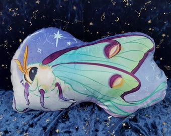 Goodnight Moth Pillow Plush | Luna Moth Double Sided Velvet Pillow Plush