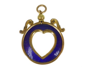 Antique Gold Metal Enamel Heart Twist Locket