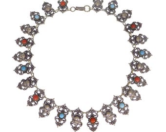 Antique Renaissance Revival Figural Gothic Choker Necklace