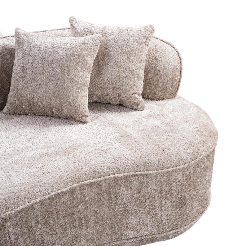 Sofá seccional moderno curvo Teddy de 4 plazas con tejido bouclé, sofá nube de 290 cm (114 pulgadas), no requiere montaje. imagen 8