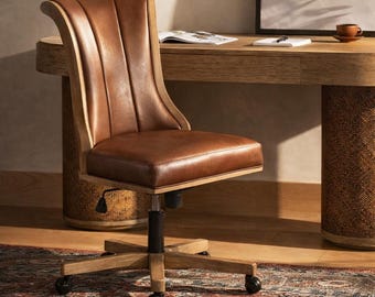 French Office Chair  • Swivel Chair  •  Height customized  •  With Wheels