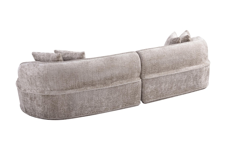 Sofá seccional moderno curvo Teddy de 4 plazas con tejido bouclé, sofá nube de 290 cm (114 pulgadas), no requiere montaje. imagen 7