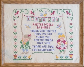 Jane Snead Samplers Vintage Stamped Cross Stitch Embroidery Kit 329 Thank You Sampler