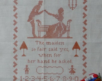 Jane Snead Samplers Vintage Cross Stitch Embroidery Kit 305 Wedding Sampler