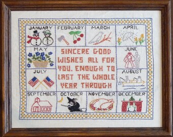 Jane Snead Samplers 415 Good Wishes Vintage Cross Stitch Embroidery Kit