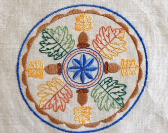 Jane Snead Samplers Vintage Embroidery  Kit 392 Mighty Oak Hex Sign