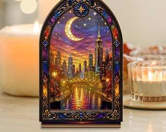 SJM Universe Book Nook, Lámpara insertable para estantería de fantasía inspirada en Sarah J Maas, Decoración literaria del universo de Maas, ACOTAR TOG Crescent City