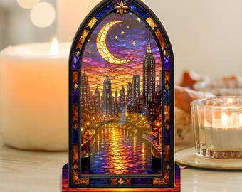 SJM Universe Book Nook, Lámpara insertable para estantería de fantasía inspirada en Sarah J Maas, Decoración literaria del universo de Maas, ACOTAR TOG Crescent City